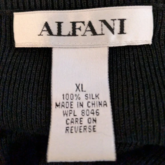 Alfani 100% Silk Black Cowl Neck Blouse Sleeveless Tank Top XL Women's - Picture 2 of 5